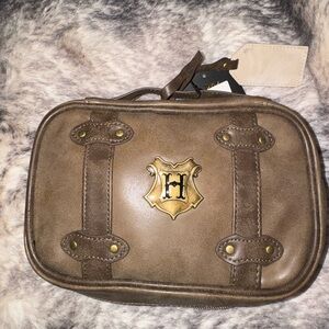 Harry Potter Leather Brown Travel Bag with Brass Crest